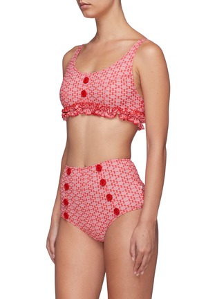 Figure View - Click To Enlarge - LISA MARIE FERNANDEZ - 'Colby' button ruffle seersucker bikini set