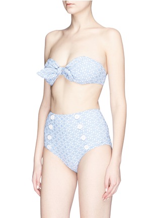 Figure View - Click To Enlarge - LISA MARIE FERNANDEZ - 'Poppy' seersucker bikini set