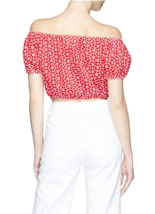 Back View - Click To Enlarge - LISA MARIE FERNANDEZ - 'Leandra' daisy broderie anglaise off-shoulder cropped top