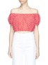Main View - Click To Enlarge - LISA MARIE FERNANDEZ - 'Leandra' daisy broderie anglaise off-shoulder cropped top