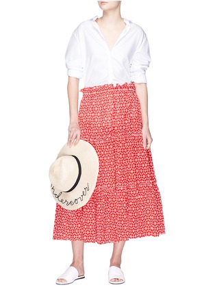 Figure View - Click To Enlarge - LISA MARIE FERNANDEZ - 'Peasant' daisy broderie anglaise midi skirt