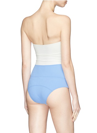 Back View - Click To Enlarge - LISA MARIE FERNANDEZ - 'Triple Poppy' bow knot one-piece crepe swimsuit