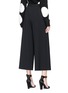 Figure View - Click To Enlarge - ALICE & OLIVIA - 'Larissa' pleated side flap crepe gauchos