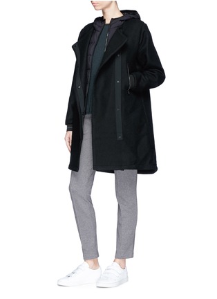 Figure View - Click To Enlarge - JAMES PERSE - Puffer underlay hooded melton parka jacket