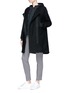 Figure View - Click To Enlarge - JAMES PERSE - Puffer underlay hooded melton parka jacket