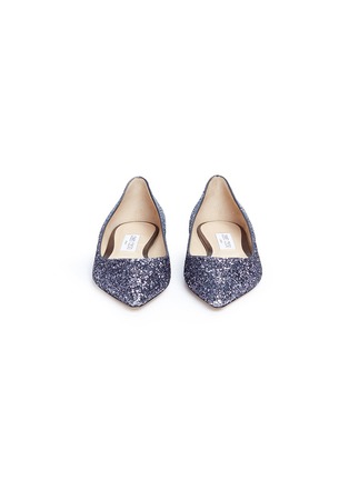 Front View - Click To Enlarge - JIMMY CHOO - 'Romy' dégradé coarse glitter skimmer flats