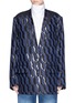 Main View - Click To Enlarge - DRIES VAN NOTEN - 'Bomai' zigzag lamé jacquard oversized suiting jacket