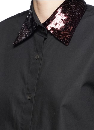 Detail View - Click To Enlarge - DRIES VAN NOTEN - 'Clavell' sequinned collar poplin shirt