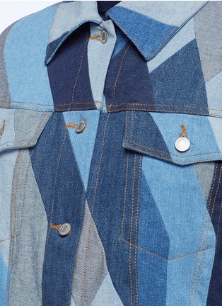 Detail View - Click To Enlarge - DRIES VAN NOTEN - 'Vidale' zigzag patchwork denim jacket