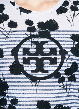Detail View - Click To Enlarge - TORY BURCH - 'Gabriel' floral print and stripe T-shirt