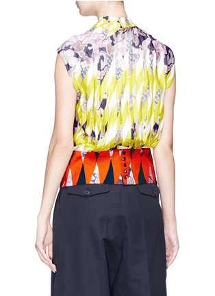 Back View - Click To Enlarge - DRIES VAN NOTEN - 'Charle' mixed print pleated crepe top