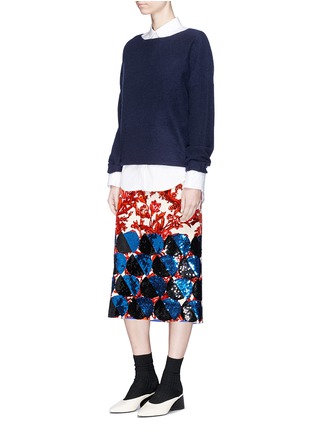 Figure View - Click To Enlarge - DRIES VAN NOTEN - 'Shine' sequin circle floral print velveteen skirt