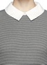 Detail View - Click To Enlarge - TORY BURCH - 'Patsy' poplin collar stripe sweater
