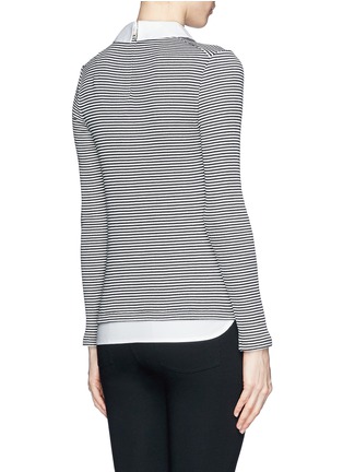 Back View - Click To Enlarge - TORY BURCH - 'Patsy' poplin collar stripe sweater
