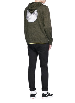 Figure View - Click To Enlarge - STEREO VINYLS - Moon appliqué knit hoodie