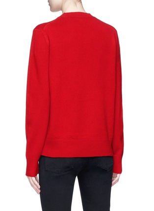 Back View - Click To Enlarge - RAG & BONE - 'Vicky' slogan embroidered Merino wool blend sweater