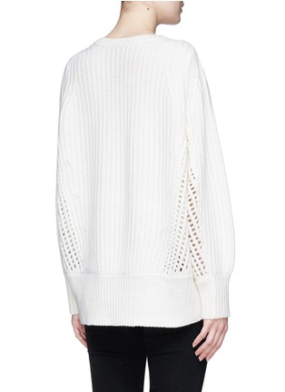 Back View - Click To Enlarge - RAG & BONE - 'Athena' cashmere rib eyelet knit sweater