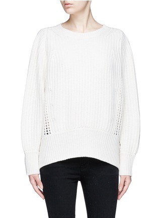 Main View - Click To Enlarge - RAG & BONE - 'Athena' cashmere rib eyelet knit sweater