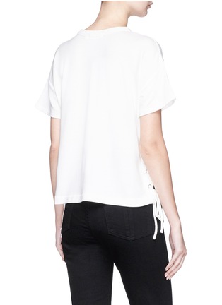 Back View - Click To Enlarge - RAG & BONE - Lace-up hem T-shirt