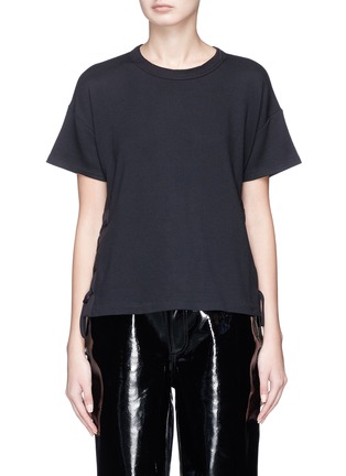 Main View - Click To Enlarge - RAG & BONE - Lace-up hem T-shirt