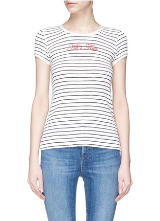 Main View - Click To Enlarge - RAG & BONE - 'All's Fair' slogan embroidered stripe knit T-shirt