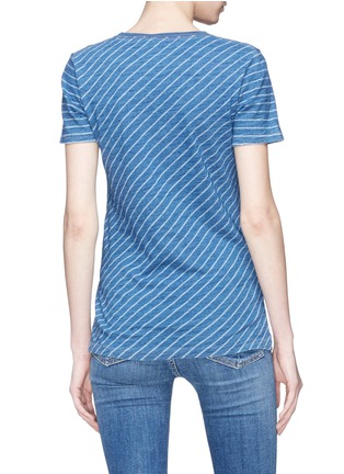 Back View - Click To Enlarge - RAG & BONE - 'Indigo Bleach Vee' stripe T-shirt