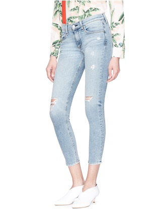 Front View - Click To Enlarge - RAG & BONE - Distressed cropped skinny jeans