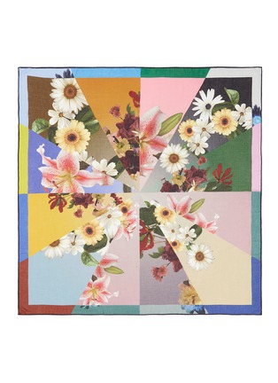 Main View - Click To Enlarge - FALIERO SARTI - 'Alba' colourblock floral print modal-silk scarf