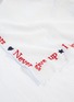 Detail View - Click To Enlarge - FALIERO SARTI - 'Never' slogan embroidered check scarf