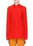 Main View - Click To Enlarge - VICTORIA BECKHAM - Logo embroidered silk crepe shirt