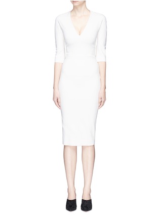 Main View - Click To Enlarge - VICTORIA BECKHAM - Button cuff fitted cady dress