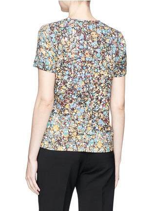 Back View - Click To Enlarge - VICTORIA BECKHAM - Marble print crepe T-shirt
