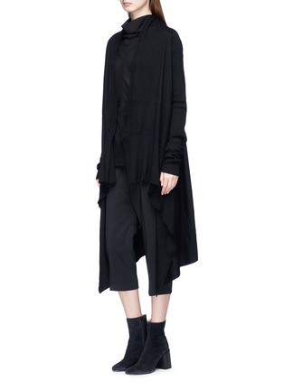Figure View - Click To Enlarge - RICK OWENS  - 'Cargo' drop crotch cropped suiting pants