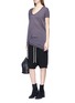 Figure View - Click To Enlarge - RICK OWENS  - 'Hiked' gathered hem T-shirt
