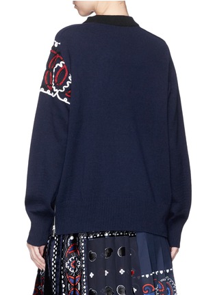 Back View - Click To Enlarge - SACAI - Bandana embroidered wool sweater