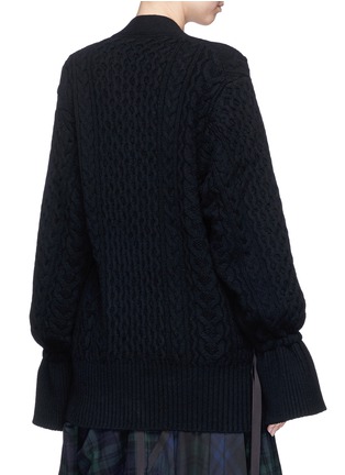 Back View - Click To Enlarge - SACAI - Cable knit cardigan