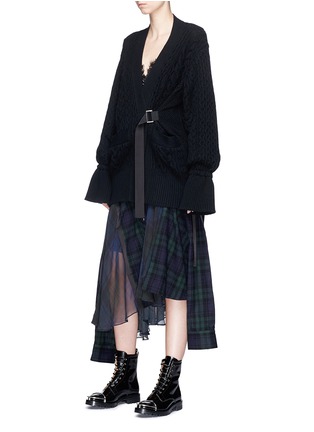 Figure View - Click To Enlarge - SACAI - Cable knit cardigan