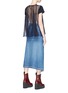 Figure View - Click To Enlarge - SACAI - Lace organza panelled T-shirt