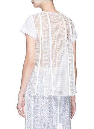Back View - Click To Enlarge - SACAI - Lace organdy panelled T-shirt