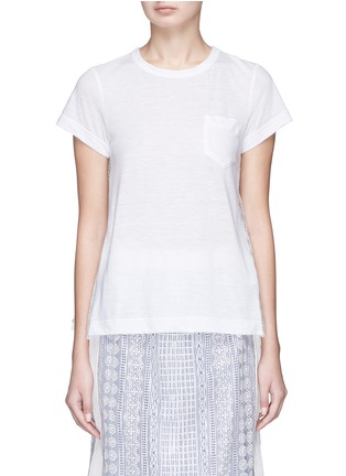 Main View - Click To Enlarge - SACAI - Lace organdy panelled T-shirt