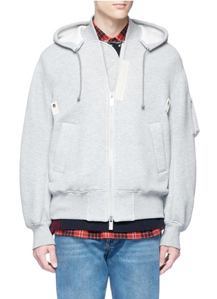 Main View - Click To Enlarge - SACAI - Oversized zip hoodie