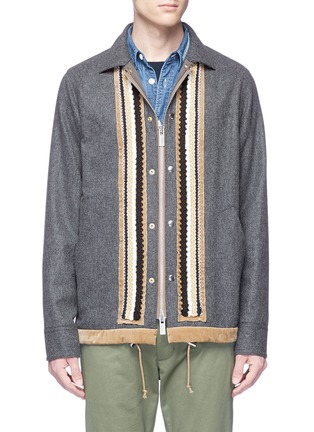 Main View - Click To Enlarge - SACAI - Embellished placket wool coach jacket