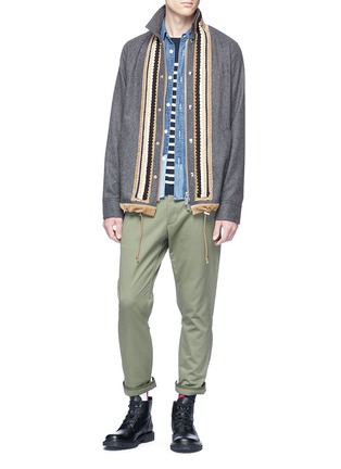 Figure View - Click To Enlarge - SACAI - Embellished placket wool coach jacket