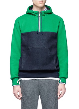 Main View - Click To Enlarge - SACAI - Colourblock half zip hoodie
