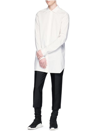 Figure View - Click To Enlarge - RICK OWENS  - Cropped twill pants