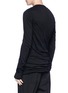 Back View - Click To Enlarge - RICK OWENS  - Stone wash long sleeve T-shirt