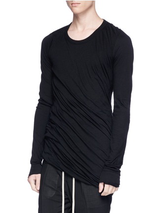 Front View - Click To Enlarge - RICK OWENS  - Stone wash long sleeve T-shirt