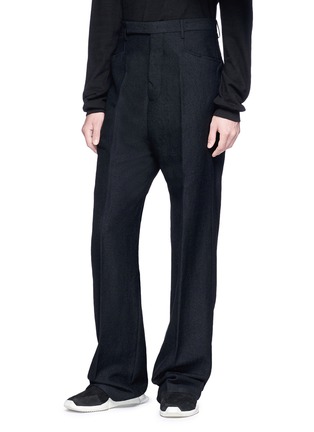 Front View - Click To Enlarge - RICK OWENS  - Herringbone pants