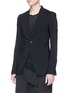 Front View - Click To Enlarge - RICK OWENS  - Draped back wool-silk soft blazer