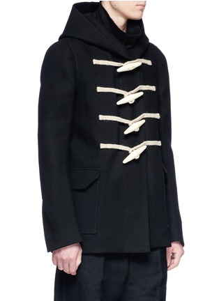 Front View - Click To Enlarge - RICK OWENS  - Toggle-and-loop melton pea coat